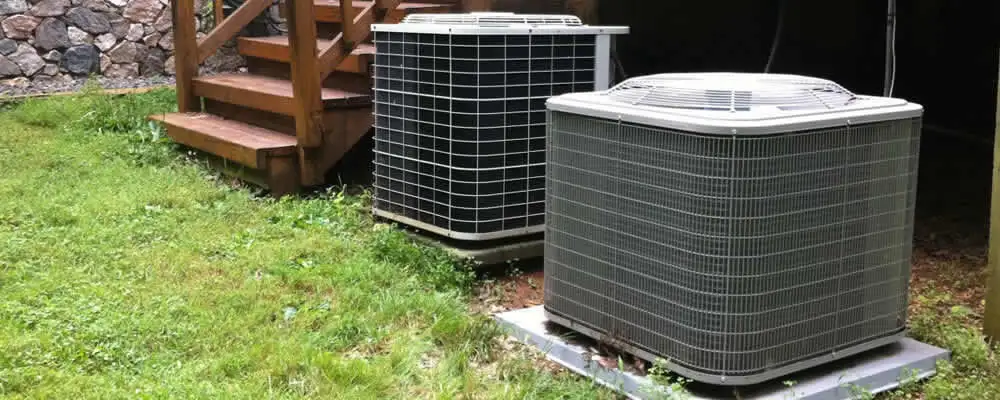 Heat pump installation and service units outside a home in Greensboro, NC